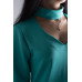 Блузка с V-образным вырезом и деталью в виде чокера (ментол)