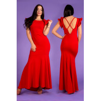 Платье годе с открытой спиной (красное)