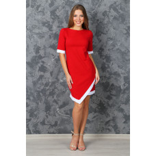 Платье с углом на подоле (красное)